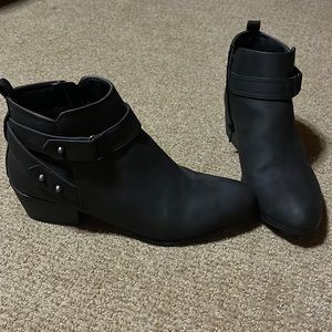 Western style black booties, size 8.5